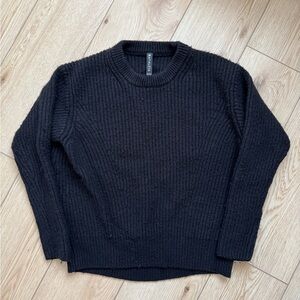 athleta black wool sweater